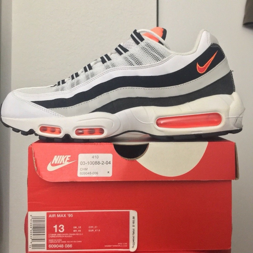 Men's Nike Air Max 95 White/Black/Orange 609048-08